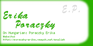 erika poraczky business card